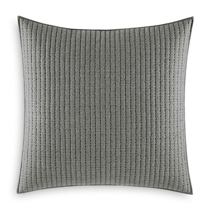 Vera Wang Channel Running Stitch Euro Sham In Charcoal