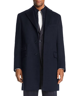 CORNELIANI ID WOOL TOPCOAT WITH ZIP-OUT BIB,9931790215810000