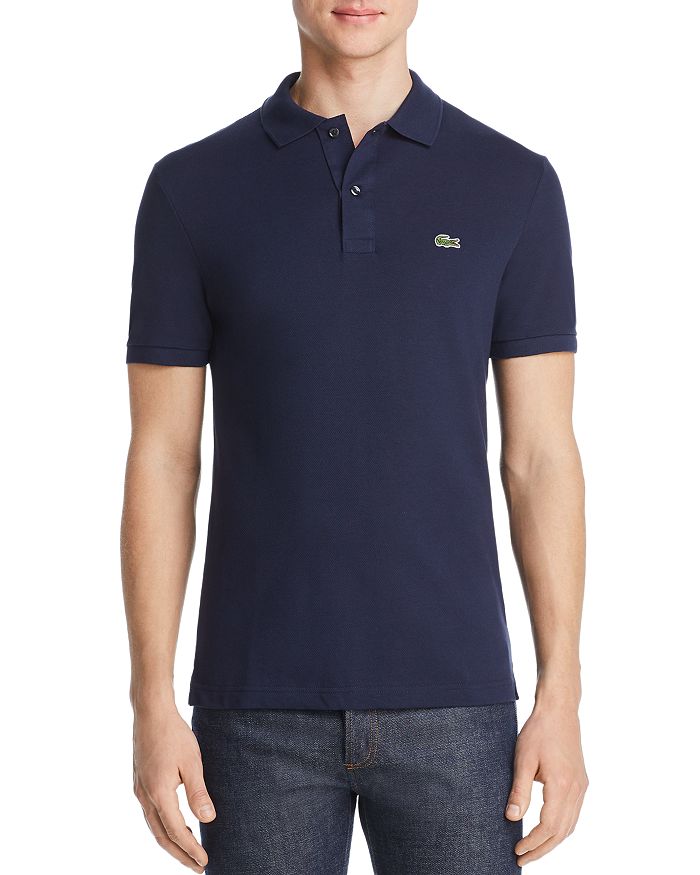 Shop Lacoste Petit Pique Slim Fit Polo Shirt In Navy