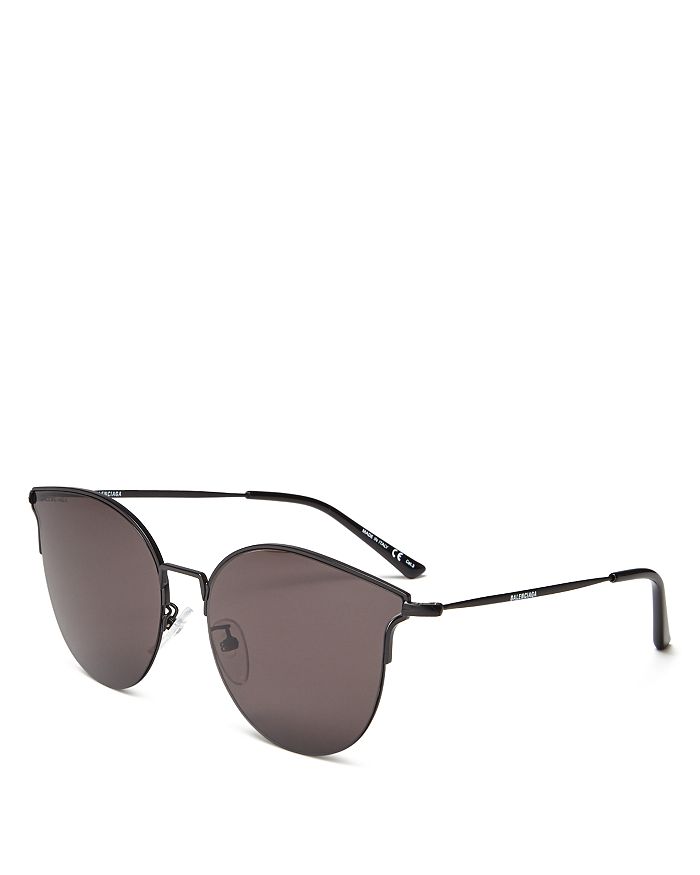 Balenciaga Women's Cat Eye Sunglasses, 61mm In Black/black Solid