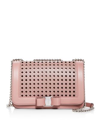 Salvatore Ferragamo Vara Rainbow Laser-Cut Leather Shoulder