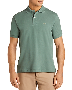 Lacoste Classic Cotton Pique Regular Fit Polo Shirt In Open Green