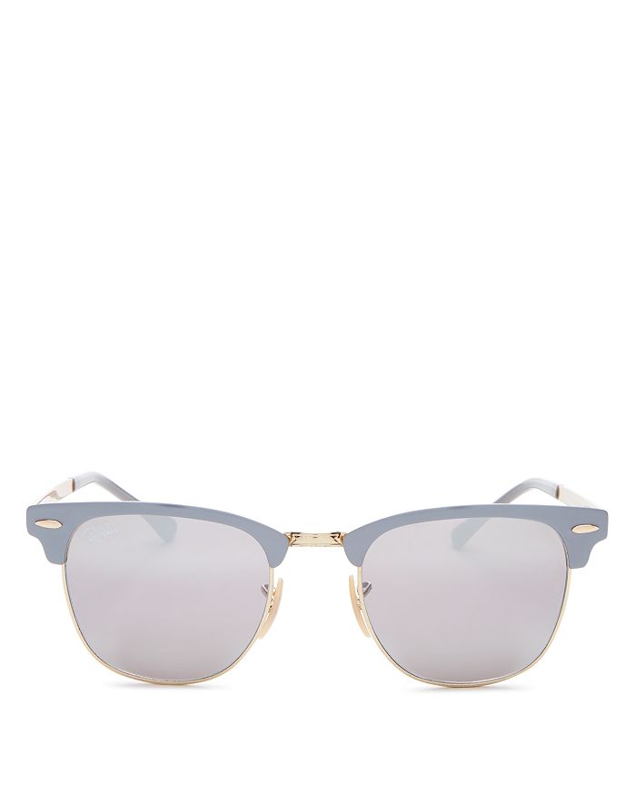 Ray Ban Ray-ban Unisex Clubmaster Sunglasses, 51mm In Gold Gray/gray Mirror