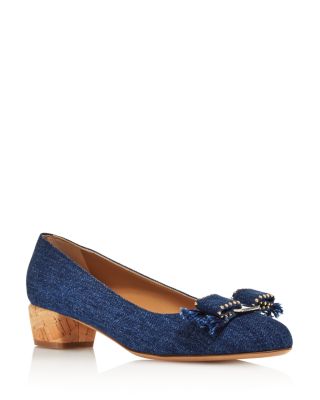 ferragamo denim flats