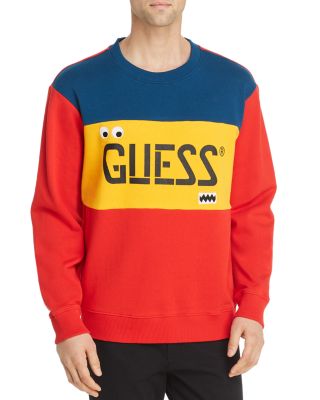 guess color block sweatshirt