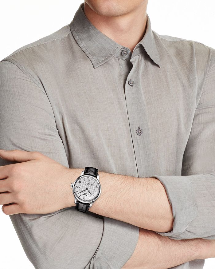 Shop Tissot Lelocle Watch, 39.3mm In Silver/black