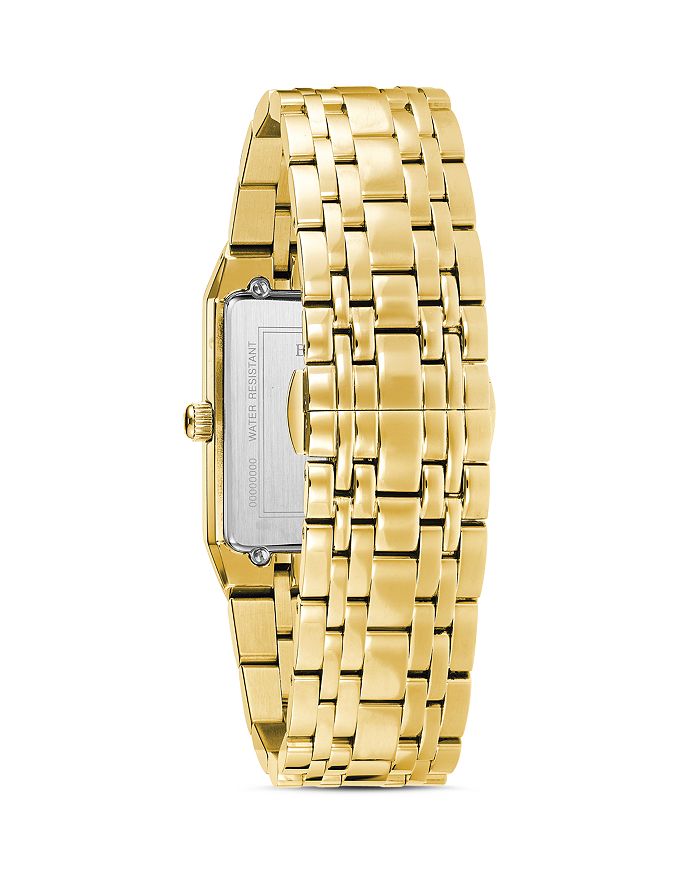 Shop Bulova Futuro Quadra Gold-tone Link Bracelet Watch, 30mm X 45mm