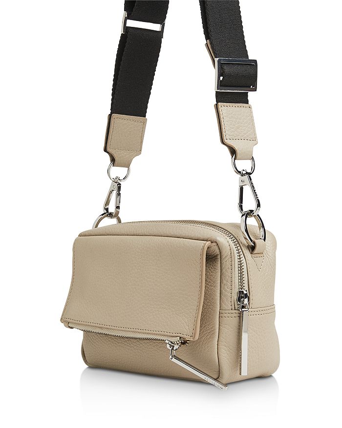 Shop Whistles Bibi Leather Crossbody In Taupe