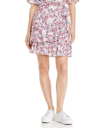 AQUA Ruffled Floral Faux-Wrap Skirt - 100% Exclusive | Bloomingdale's