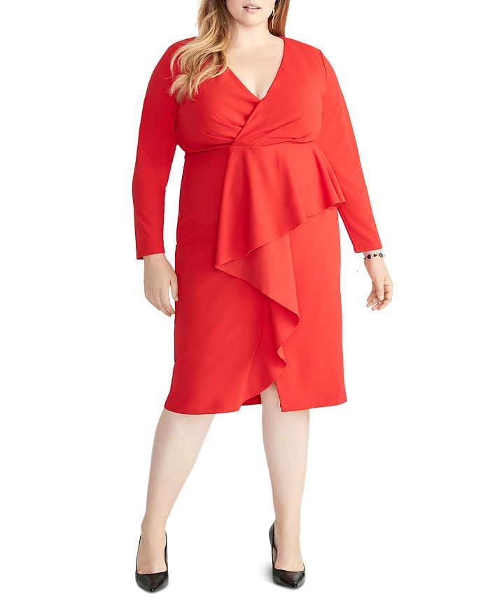 Rachel roy ruffled sheath dress sales