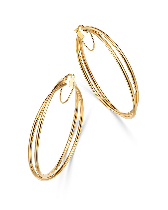 Bloomingdale's - Crossover Hoop Earrings in 14K Yellow Gold - 100% Exclusive
