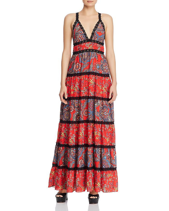 Alice and Olivia Alice Olivia Karolina Tiered Mixed Floral Maxi Dress Bloomingdale s