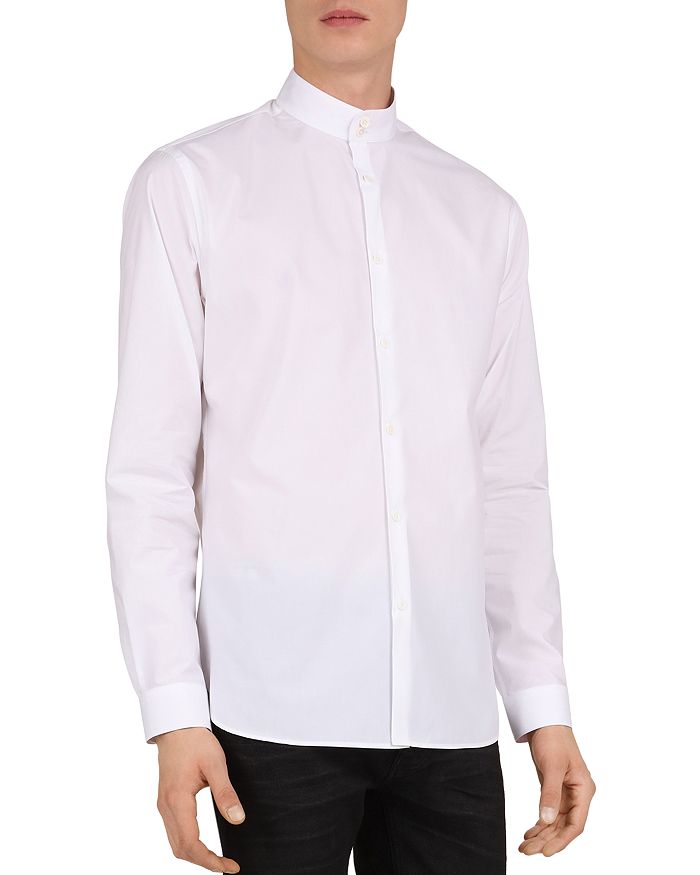The Kooples Mandarin Collar Slim Fit Shirt | Bloomingdale's