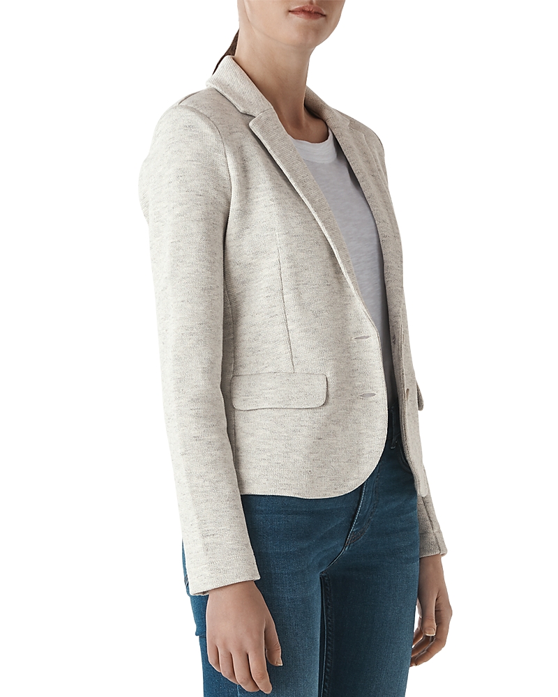 Whistles Slim Knit Blazer In Gray