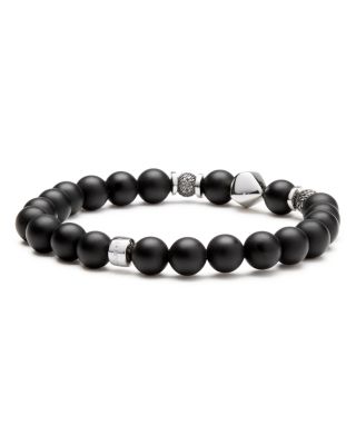 black and silver bracelet mens