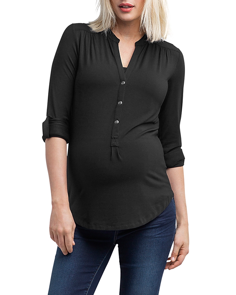 Nom Maternity Women's Amelie Knit Transitional Top In Black
