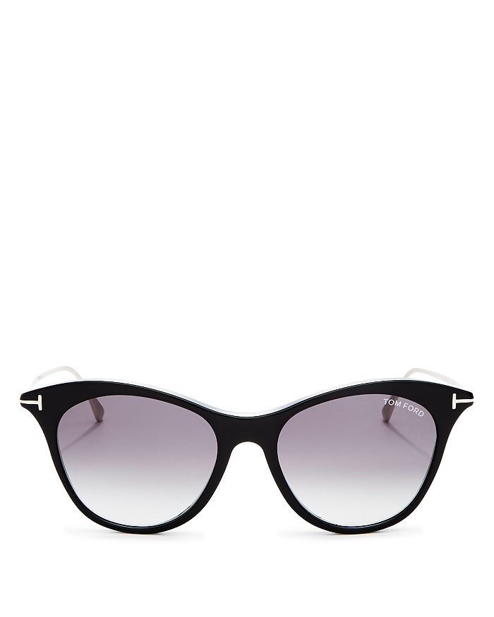 Tom Ford Women's Micaela Cat Eye Sunglasses, 53mm In Shiny Black/smoke Gradient