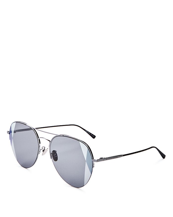 Bottega Veneta 58 mm Silver Sunglasses