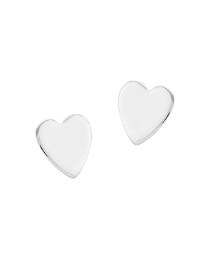 Photos - Earrings Bloomingdale's Medium Heart Stud  in 14K White Gold - 100 Exclusiv