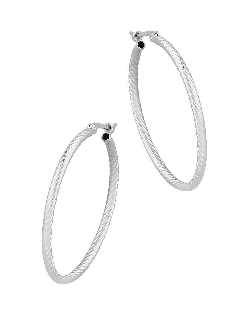 Bloomingdale's Fine Collection Twisted Hoop Earrings in 14K White Gold