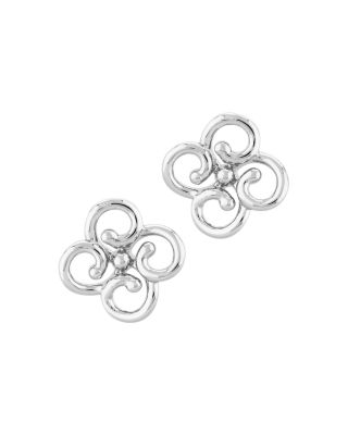 Bloomingdale's Fine Collection Twisted Clover Stud Earrings in 14K White Gold - Exclusive