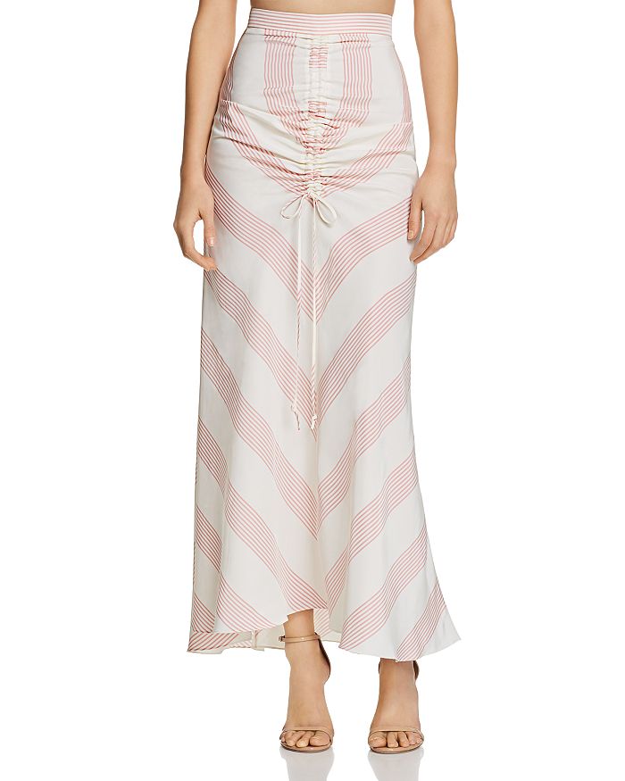 Paper London Islamorada Gingham Maxi Skirt In Pink/ivory