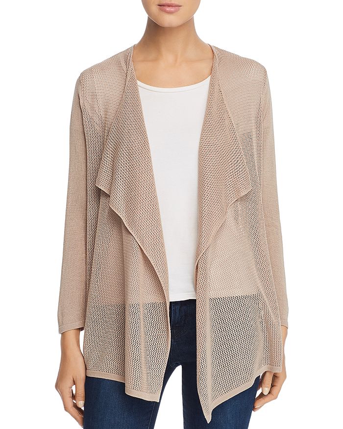 Avec Lightweight Mixed-knit Cardigan In Iced Cocoa