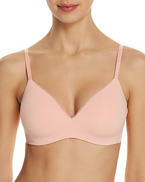 Calvin Klein Sculpted Wireless Triangle Bra In Peach Glow