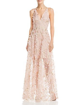 AQUA Embellished Illusion Gown - 100% Exclusive | Bloomingdale's