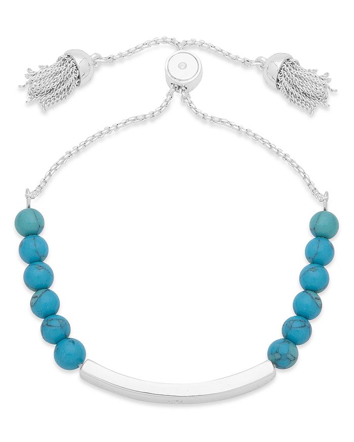 Ralph Lauren Lauren  Beaded Tassel Slider Bracelet In Turquoise