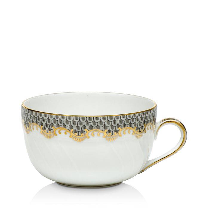 Herend Fishscale Light Blue Canton Cup In Gray