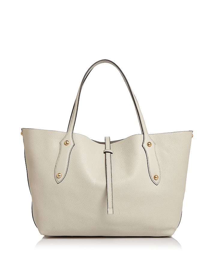 Annabel Ingall Isabella Small Leather Tote In Smoke/gold