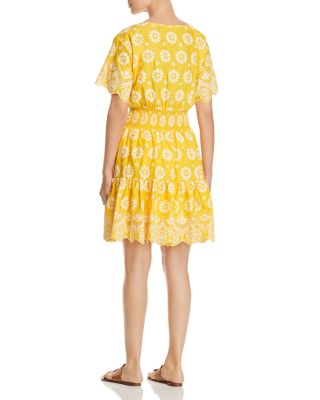 green emerald velvet dress Tory Burch Emma Dress in Sunglow – Shop Awni main image 0