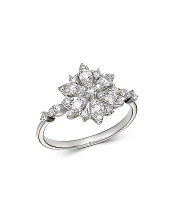 Bloomingdale&#39;s Diamond Flower Ring in 14K White Gold, 0.75 ct. t.w. - 100% Exclusive ...