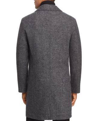 Sweater Bib Wool Blend Twill Coat