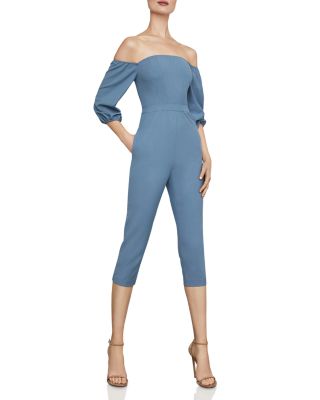 Bcbgmaxazria Off the shoulder Cropped Jumpsuit In Dusk Blue ModeSens