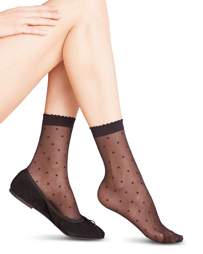 Shop Falke Sheer Dot Ankle Socks In Black