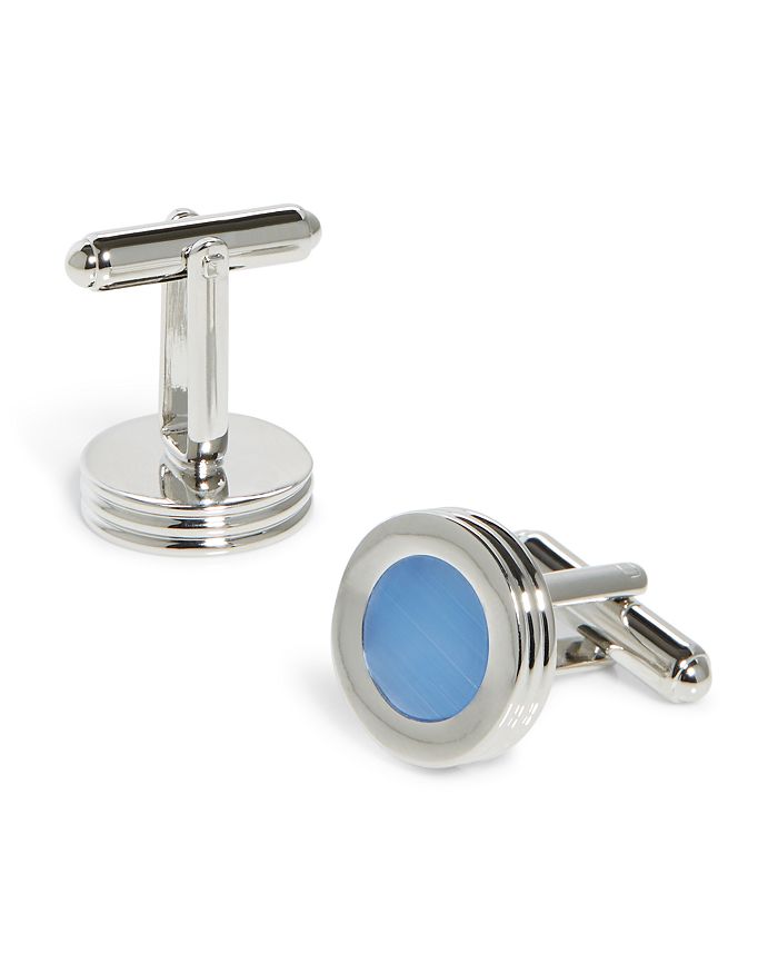 The Men's Store At Bloomingdale's Danse Round Cufflinks - 100% Exclusive In Blue/silver