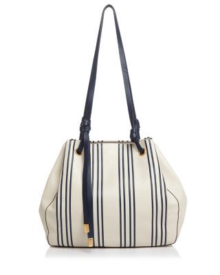 Tory Burch Caroline Striped Leather Tote Bloomingdale s