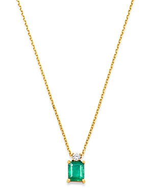 Bloomingdale's Emerald & Diamond Pendant Necklace in 14K Yellow Gold, 16 - 100% Exclusive