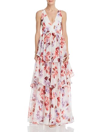 Fame and Partners Fame & Partners Tiered Floral Gown | Bloomingdale's