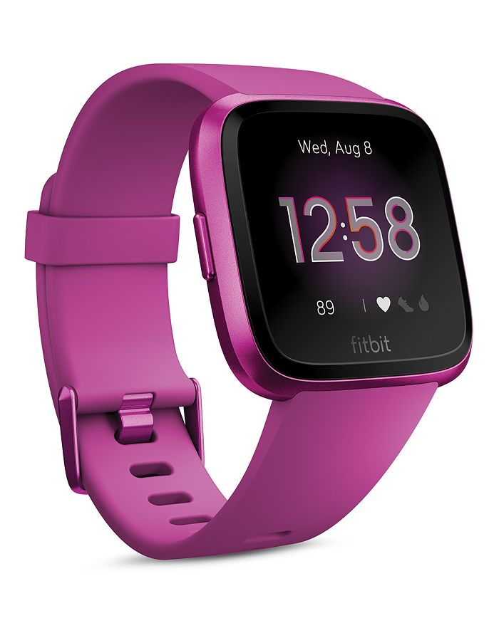 Fitbit Versa Lite Mulberry Strap Smart Watch 39Mm In Pink | ModeSens