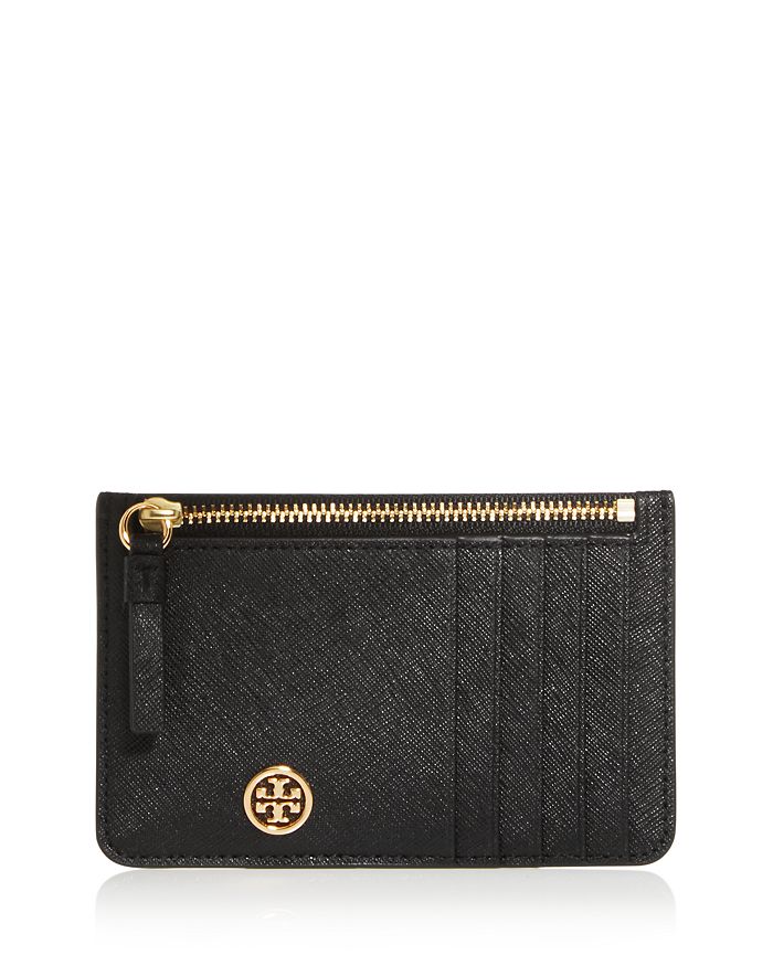 Tory Burch Robinson Leather Zip-Top Card Case | Bloomingdale's