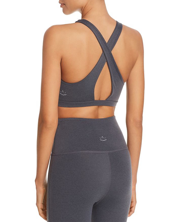 Beyond Yoga Plush Ruched Sports Bra In Charcoal Heather ModeSens