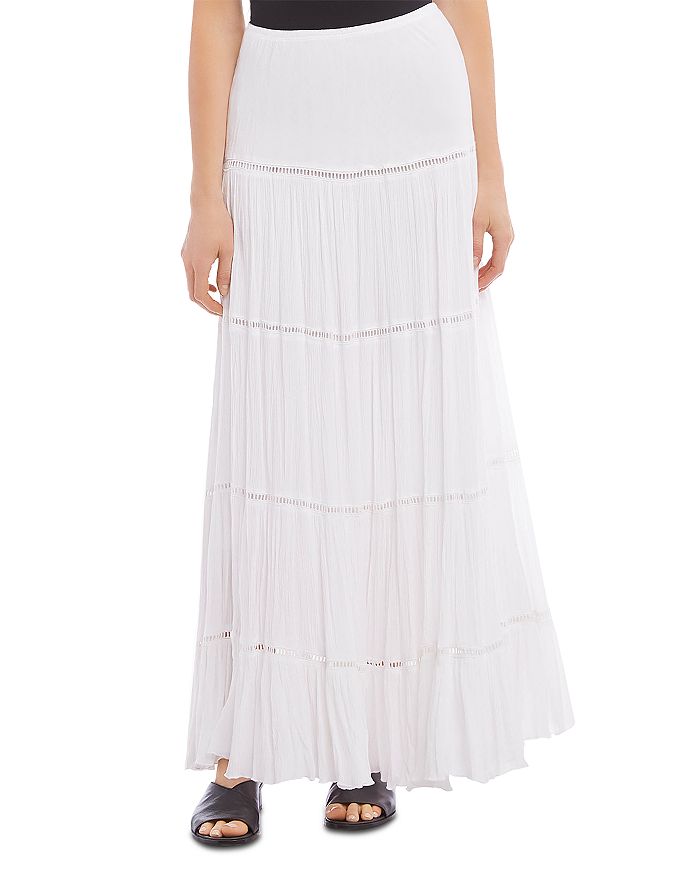 Karen Kane Lattice trim Maxi Skirt In Off White ModeSens