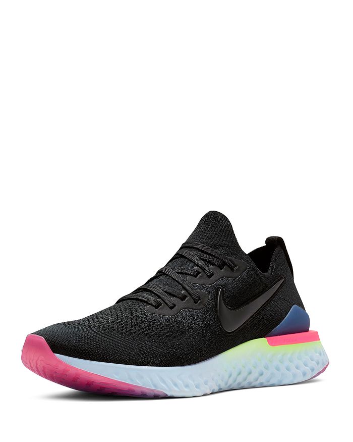 Nike Epic React Flyknit 2 Running Sneakers In Black/pink