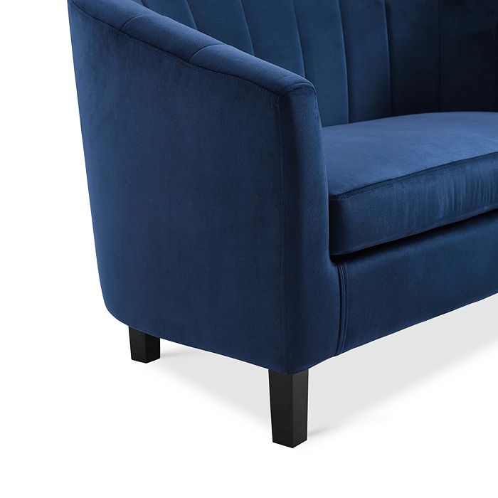 Modway Prospect Channel Tufted Upholstered Velvet Armchair In Navy