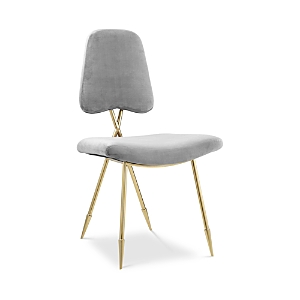Shop Modway Ponder Upholstered Velvet Dining Side Chair In Gray