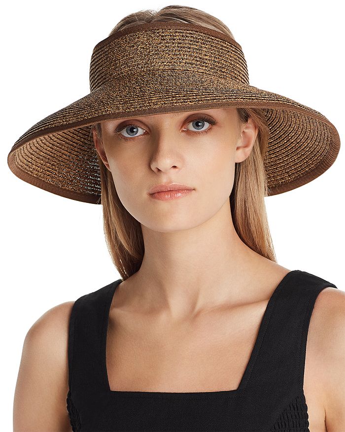 San Diego Hat Co. San Diego Hat Company Women's Large Brim Visor, Brown, Size: One size