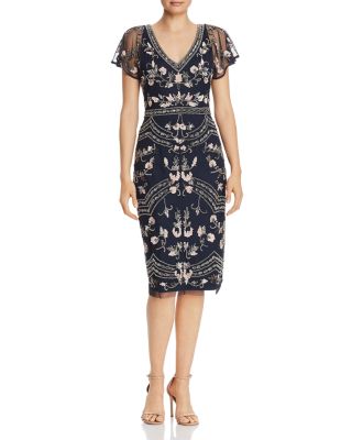 adrianna papell cape sheath dress
